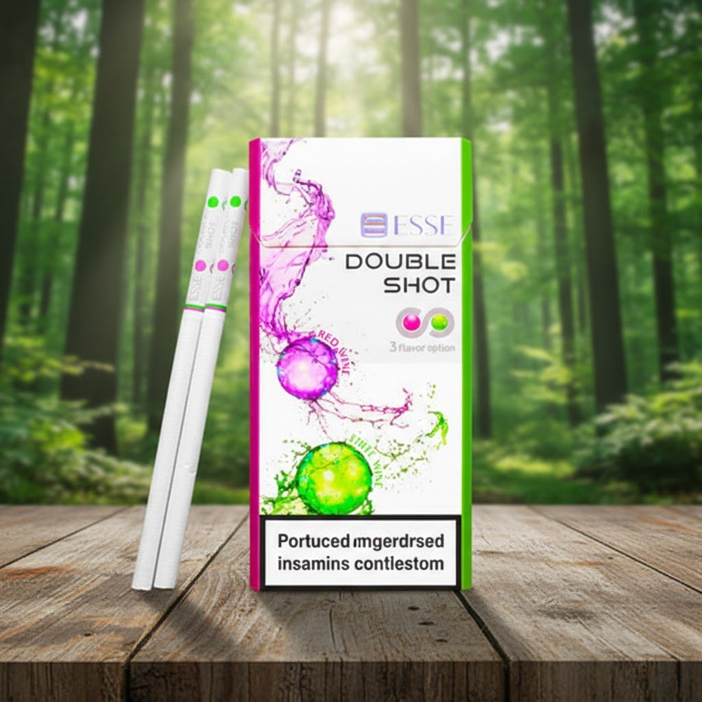 บุหรี่ ESSE Double Shot มวนนาโนสลิม 2 เม็ดบีบ กลิ่นไวน์แดงและไวน์ขาว