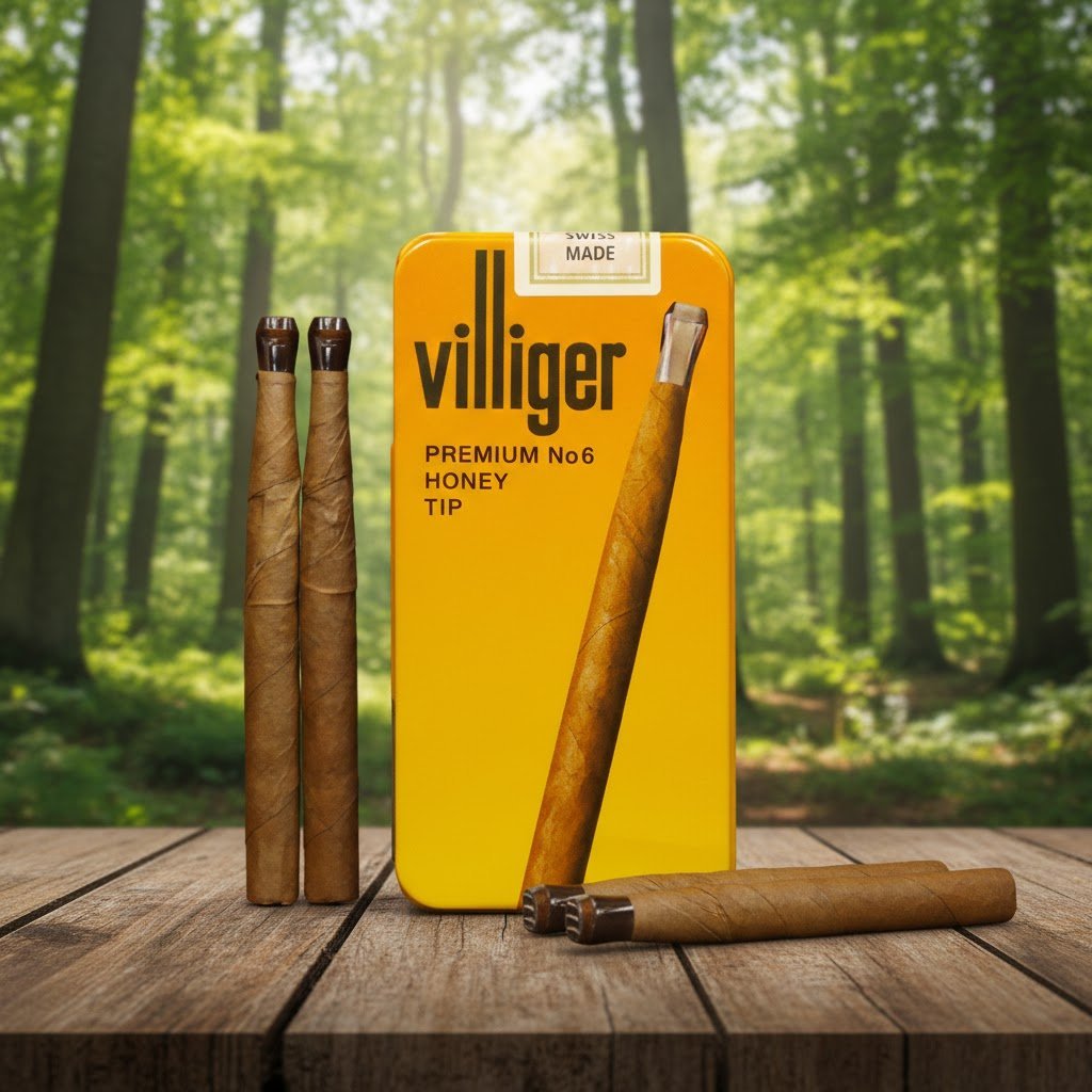 ซิการ์ Villiger Premium No.6 Honey Tip กลิ่นน้ำผึ้ง บรรจุกล่องเหล็กพรีเมียม