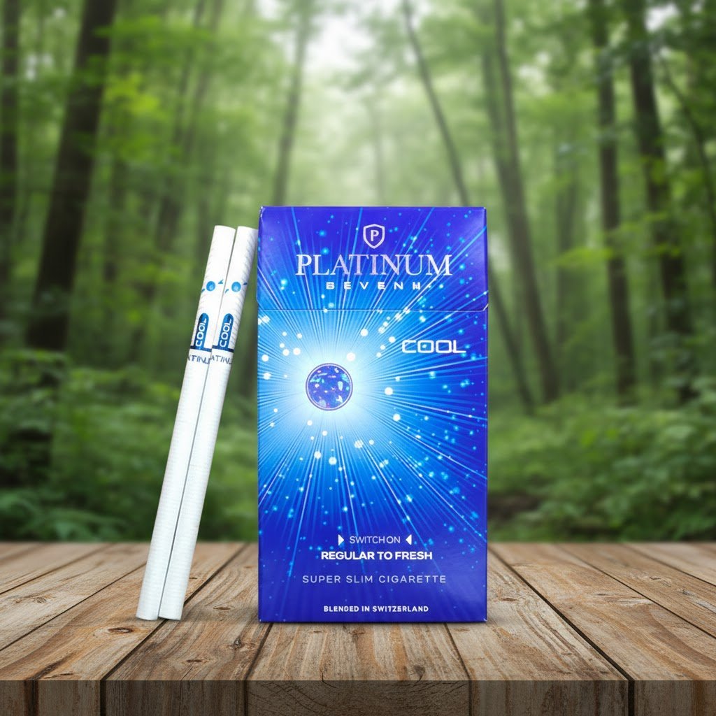 บุหรี่ Platinum Cool มวนซูเปอร์สลิม 1 เม็ดบีบ รสเย็นสดชื่น