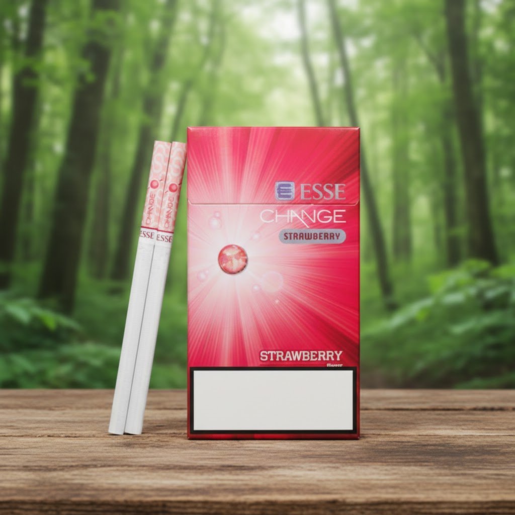 บุหรี่ ESSE Change Strawberry มวนซูเปอร์สลิม 1 เม็ดบีบ กลิ่นสตรอว์เบอร์รี