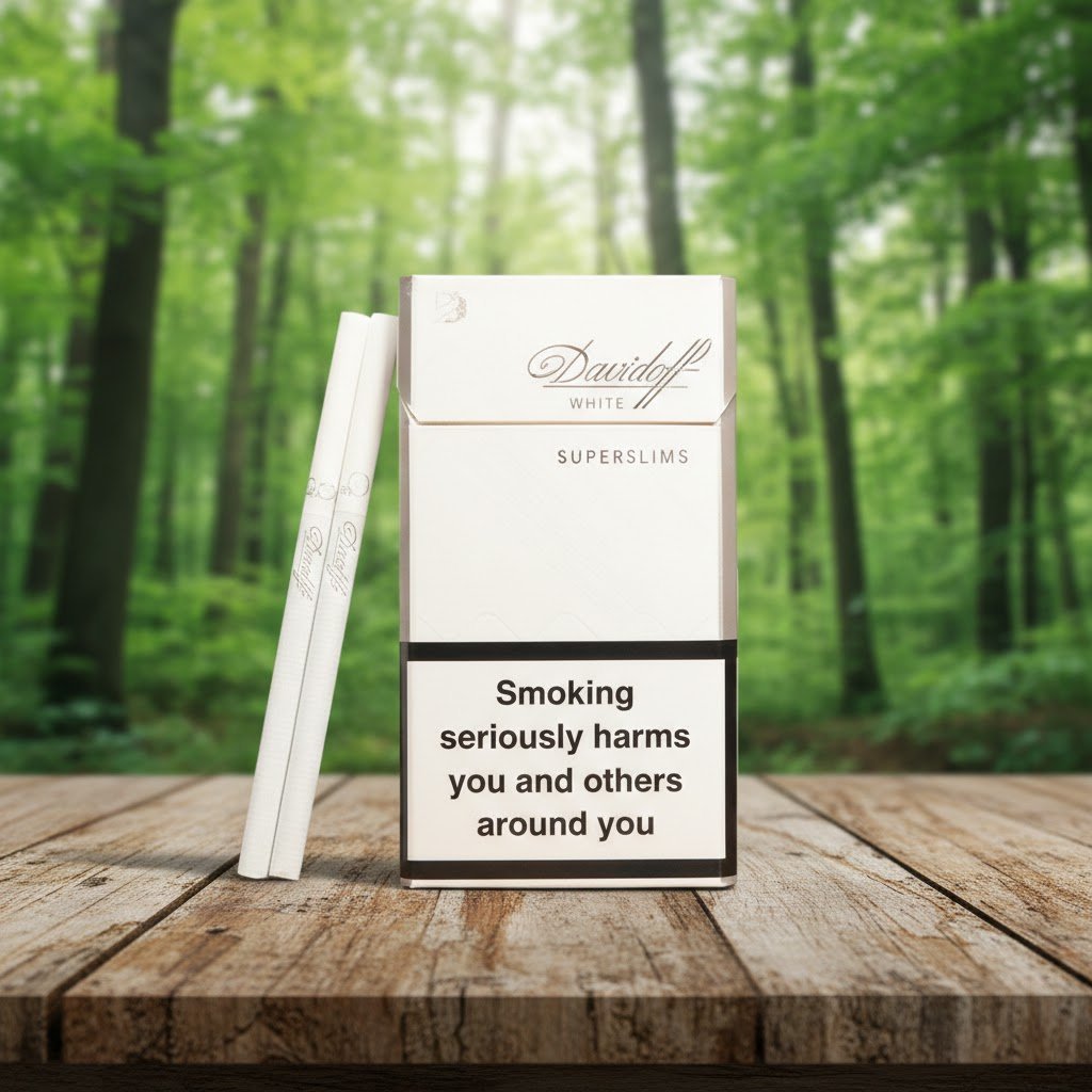 บุหรี่ Davidoff White Super Slims มวนยาวรสไลท์ 1 มิลลิกรัม