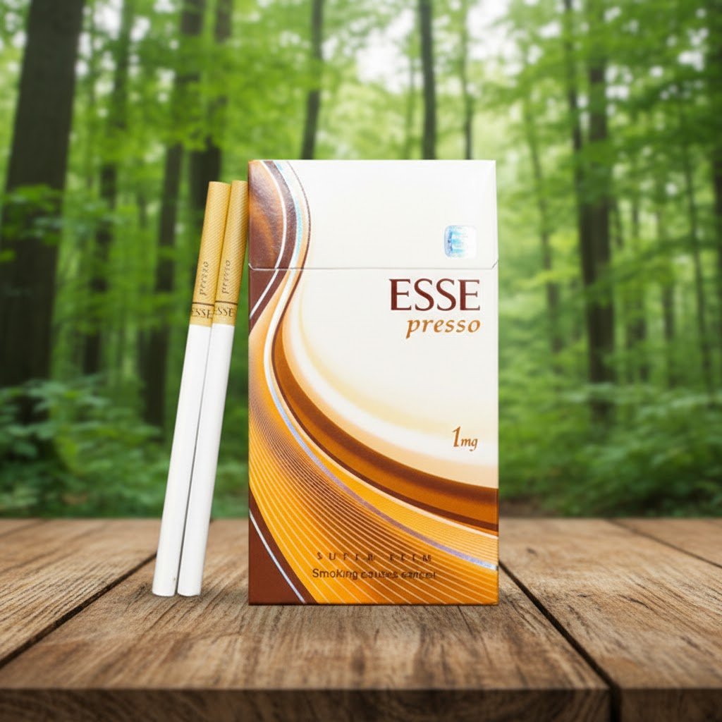 บุหรี่ ESSE Presso 1mg มวนซูเปอร์สลิม กลิ่นกาแฟนำเข้าจากเกาหลี