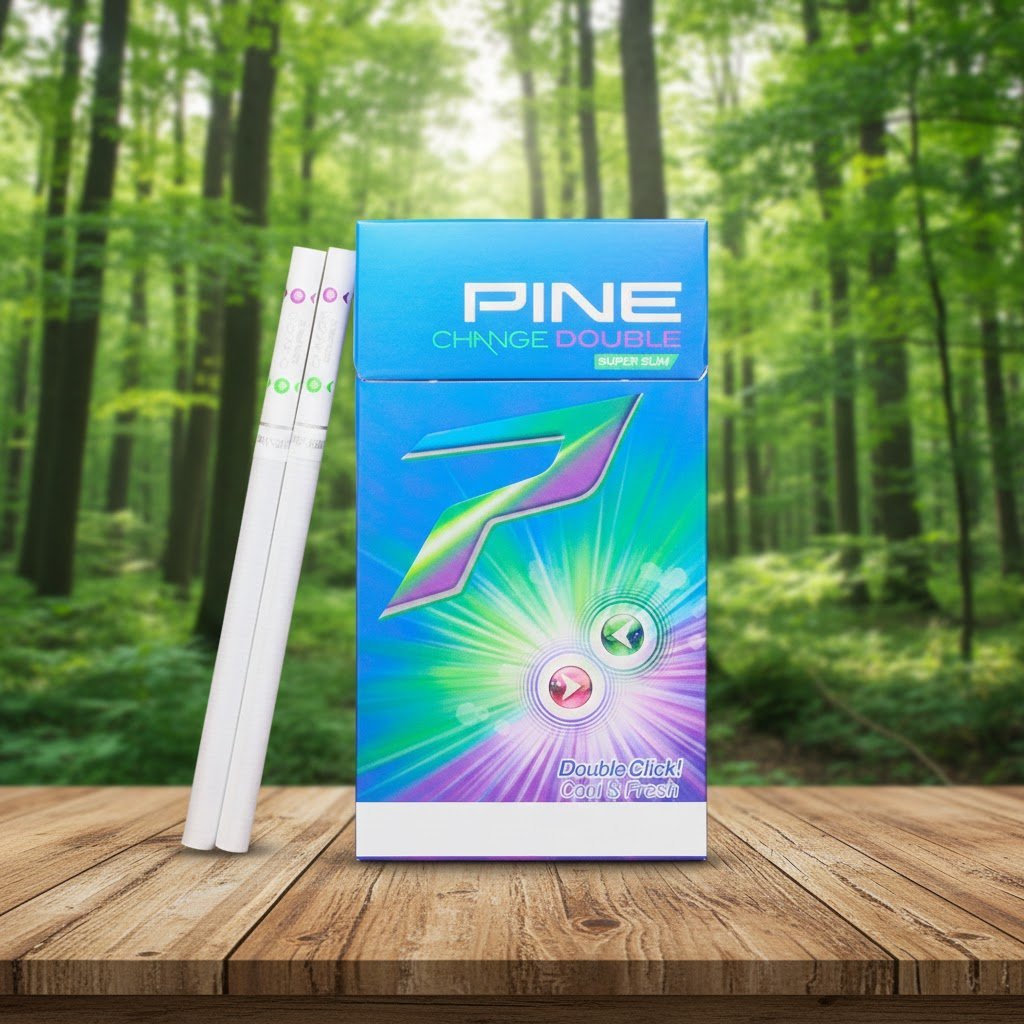 บุหรี่ Pine Change Double Purple มวนซูเปอร์สลิม 2 เม็ดบีบกลิ่นองุ่น