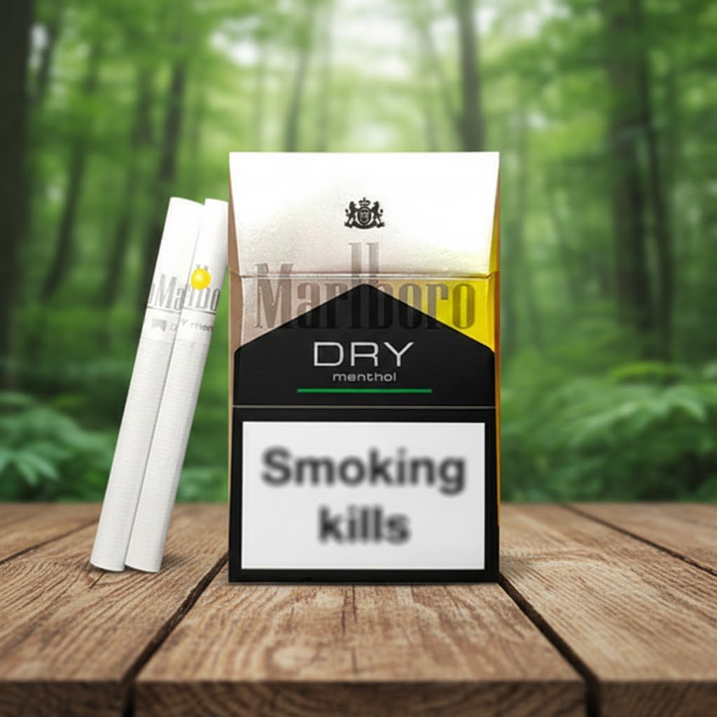 บุหรี่ Marlboro Dry Menthol เม็ดบีบเลมอน ความเย็นสุดขั้ว มาตรฐานสวิตเซอร์แลนด์