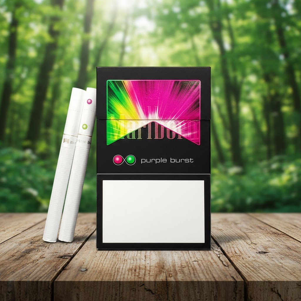 บุหรี่ Marlboro Purple Burst กลิ่นสตรอว์เบอร์รีเมนทอล 2 เม็ดบีบ มาตรฐานสวิตเซอร์แลนด์