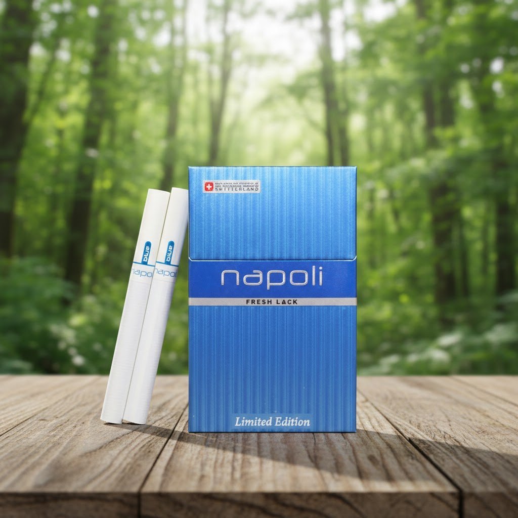 บุหรี่ Napoli Blue Limited Edition ซองแข็งสีฟ้า ลายเส้นแนวตั้ง สินค้านำเข้าจากดูไบ