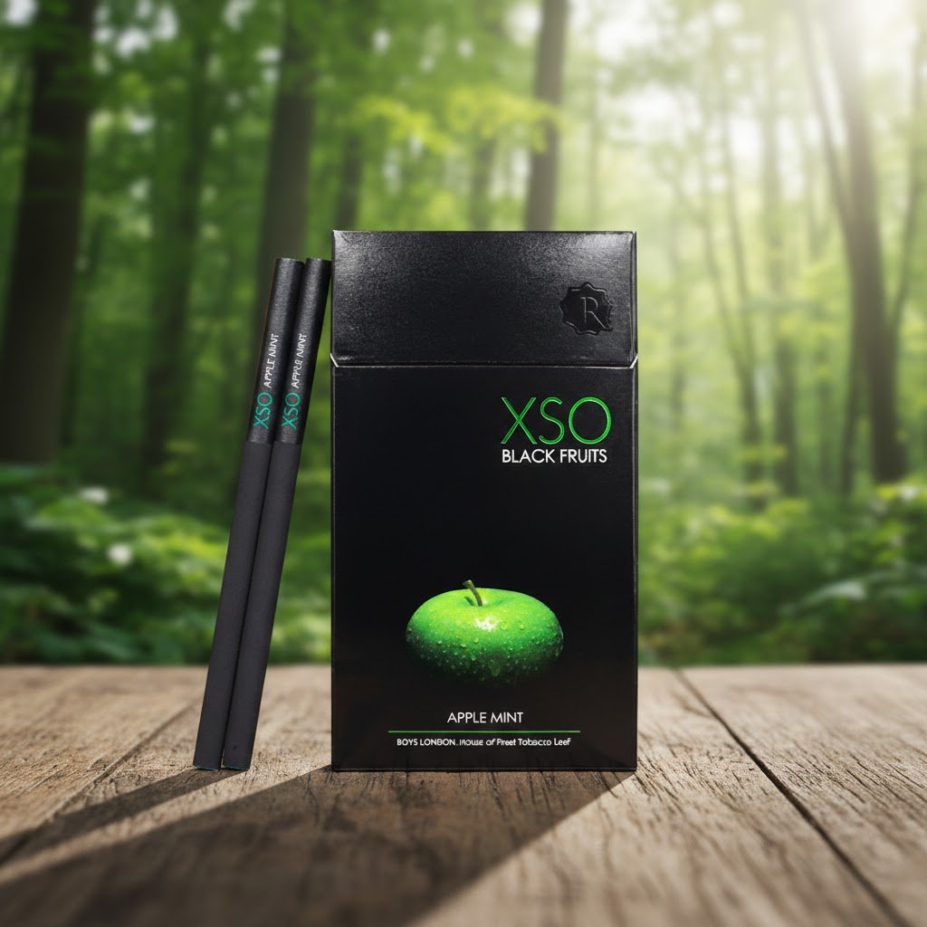 บุหรี่ XSO Apple Mint กลิ่นแอปเปิ้ลมิ้นท์ มวนสีดำ ดีไซน์พรีเมี่ยม หอมเย็นสดชื่น