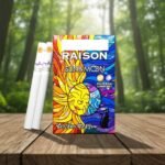 ซองบุหรี่ Raison Sun & Moon ลวดลายกราฟิกพระอาทิตย์และพระจันทร์หลากสีสันสไตล์อาร์ต พร้อมมวนบุหรี่สีขาว