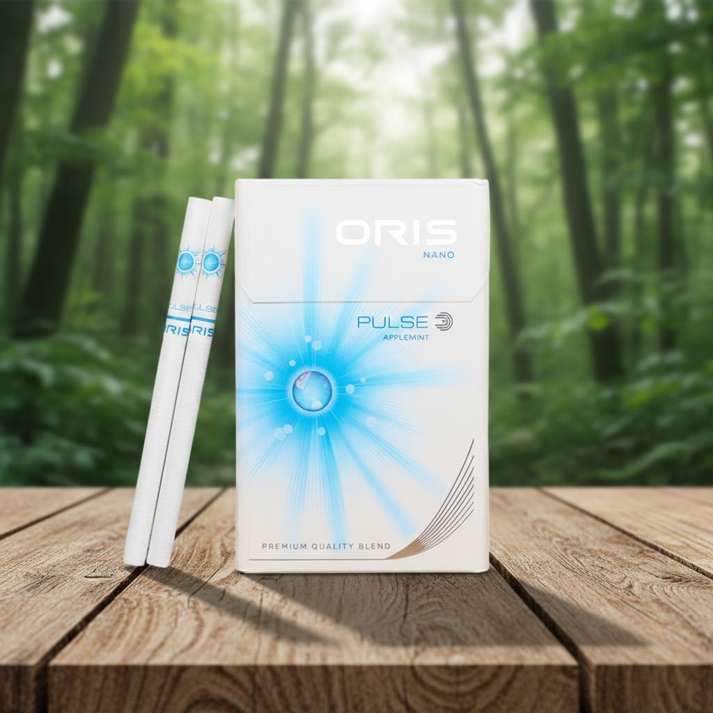 บุหรี่ Oris Nano Pulse Apple Mint มวนนาโน สลิม มีเม็ดบีบหอมกลิ่นแอปเปิล