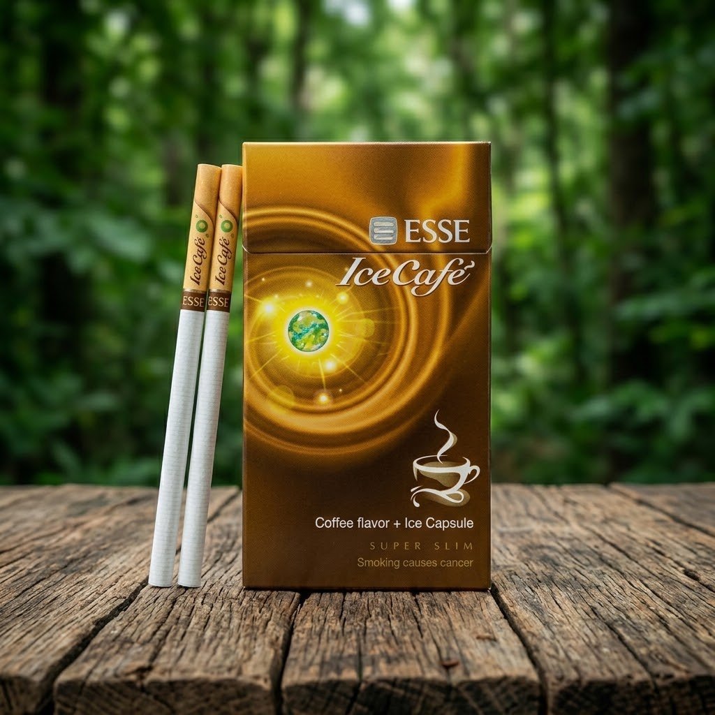 บุหรี่ ESSE Ice Cafe เอสเซ่ ไอซ์ คาเฟ่ รสกาแฟผสมเม็ดบีบเย็น สินค้านำเข้าจากเกาหลี