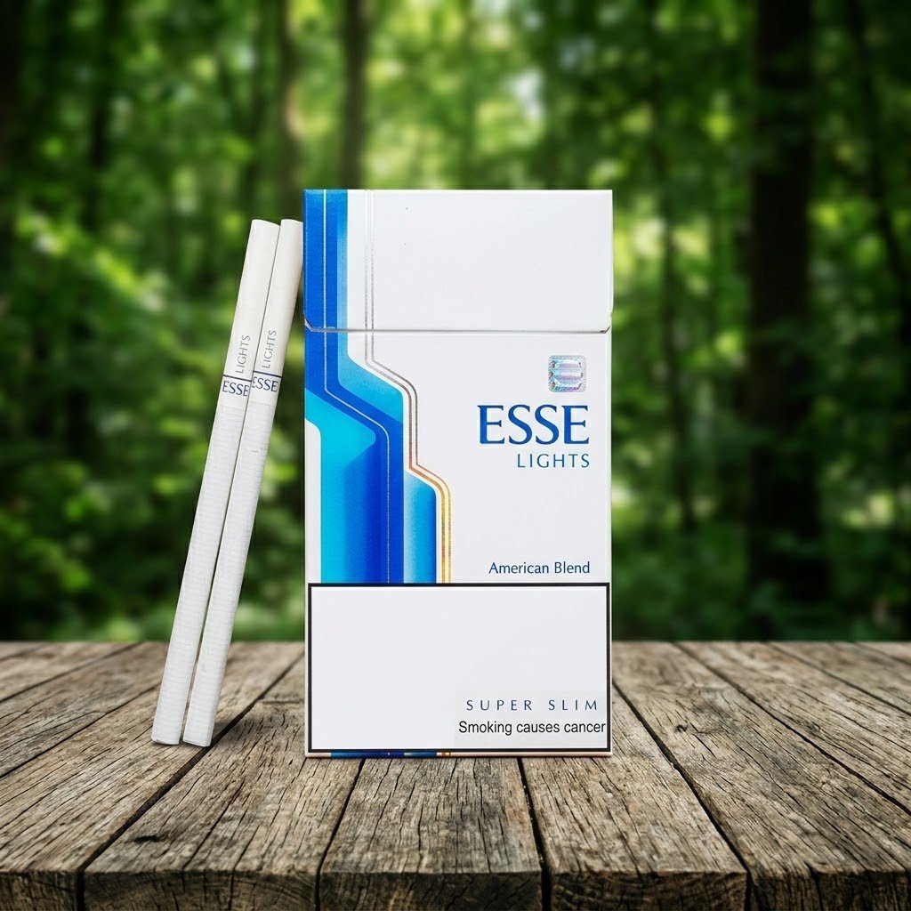 บุหรี่ ESSE Lights Blue เอสเซ่ ไลท์ ฟ้า รสนุ่ม ดีไซน์มวน Slim สินค้านำเข้าจากเกาหลี