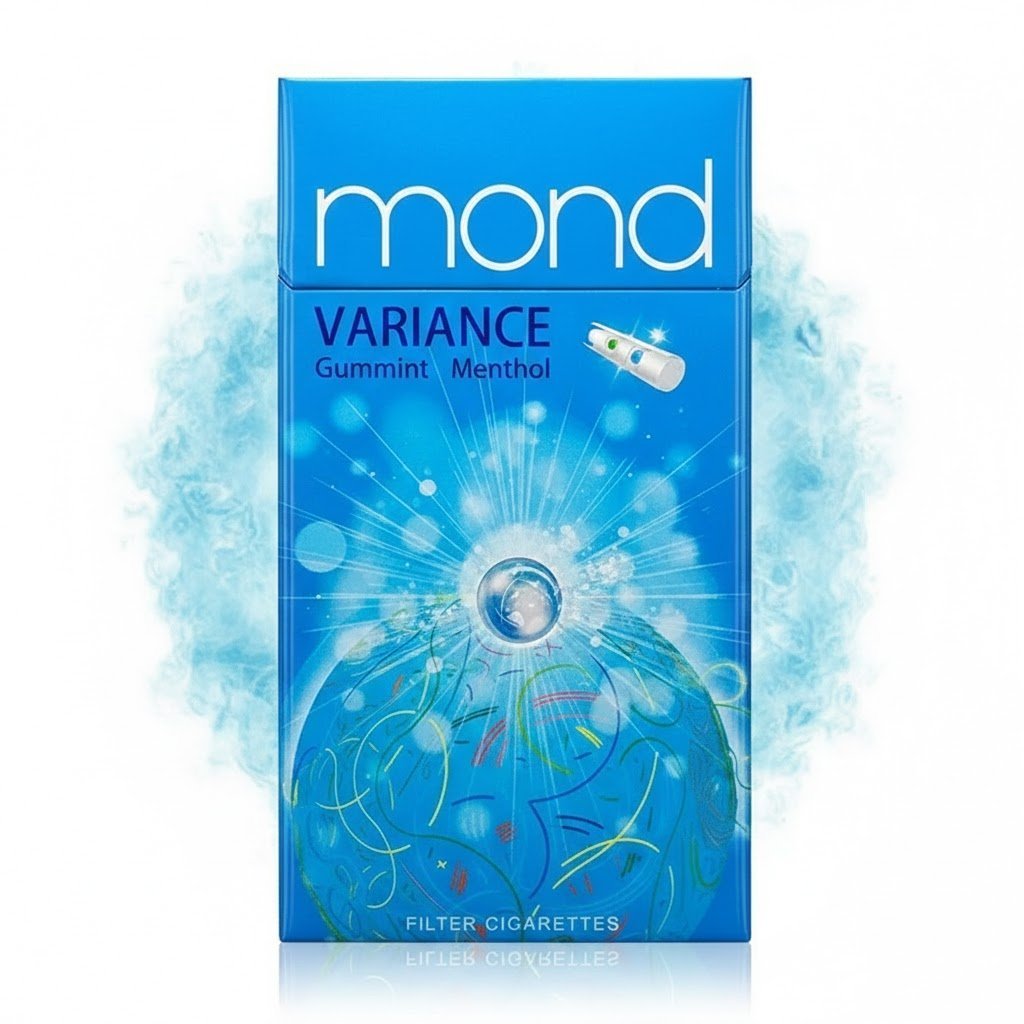 บุหรี่ Mond Variance Gummint Menthol ซองสีฟ้า แสดงภาพกราฟิกความเย็นสดชื่นและกลิ่นหมากฝรั่ง