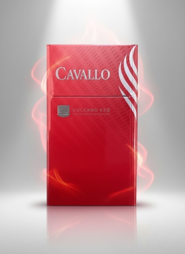 บุหรี่ CAVALLO Vulcano Red ซองสีแดง ดีไซน์โฉบเฉี่ยวพร้อมเอฟเฟกต์เปลวไฟสื่อถึงพลังและความร้อนแรง