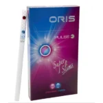 บุหรี่ Oris Pulse Fusion Mint Super Slim ซองสีม่วงน้ำเงิน แสดงระบบ 2 เม็ดบีบเพิ่มความหอมเย็น