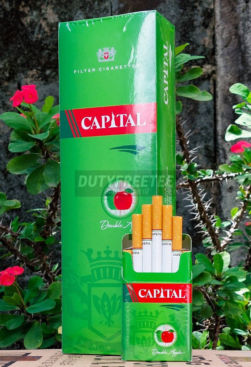 Capital Double Apple บุหรี่นอก แคปปิตอล ดับเบิ้ลแอปเปิ้ล กลิ่นผลไม้หอมหวาน บุหรี่/ซิการ์นำเข้า มวนคุณภาพ รสชาติชัด บรรจุภัณฑ์สมบูรณ์