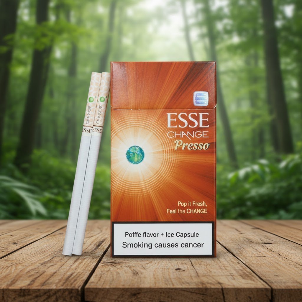 ESSE Change Presso (เอสเซ่ เชนจ์ เปรสโซ่) บุหรี่เกาหลี กลิ่นกาแฟเอสเปรสโซ่ 1 เม็ดบีบ | ESSE Change Presso
