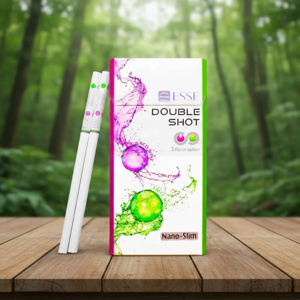 ESSE Double Shot (เอสเซ่ ดับเบิ้ล ช็อต) บุหรี่นอกเกาหลี 2 เม็ดบีบ กลิ่นไวน์แดงและไวน์ขาว | ESSE Double Shot