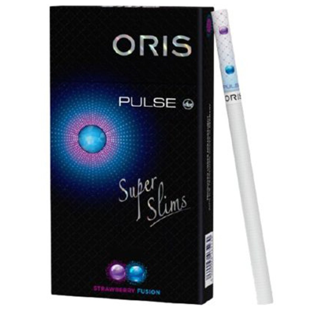 Oris Pulse Strawberry Fusion บุหรี่นอก โอริส สตรอเบอร์รี่ 2 เม็ดบีบ Super Slims | Oris Pulse Strawberry Fusion Super Slims