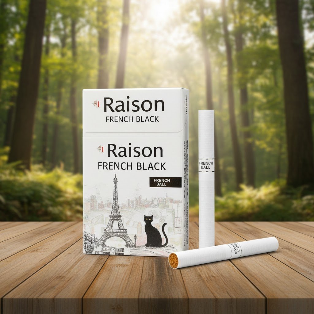 Raison French Black บุหรี่นอก กลิ่นองุ่นโยเกิร์ต เม็ดบีบ (Korea Quality) | Raison French Black