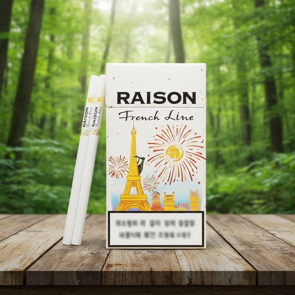 Raison French Line White บุหรี่นอกเกาหลี มวนสลิม เม็ดบีบกลิ่นผลไม้ (Raison French Line) | Raison French Line White