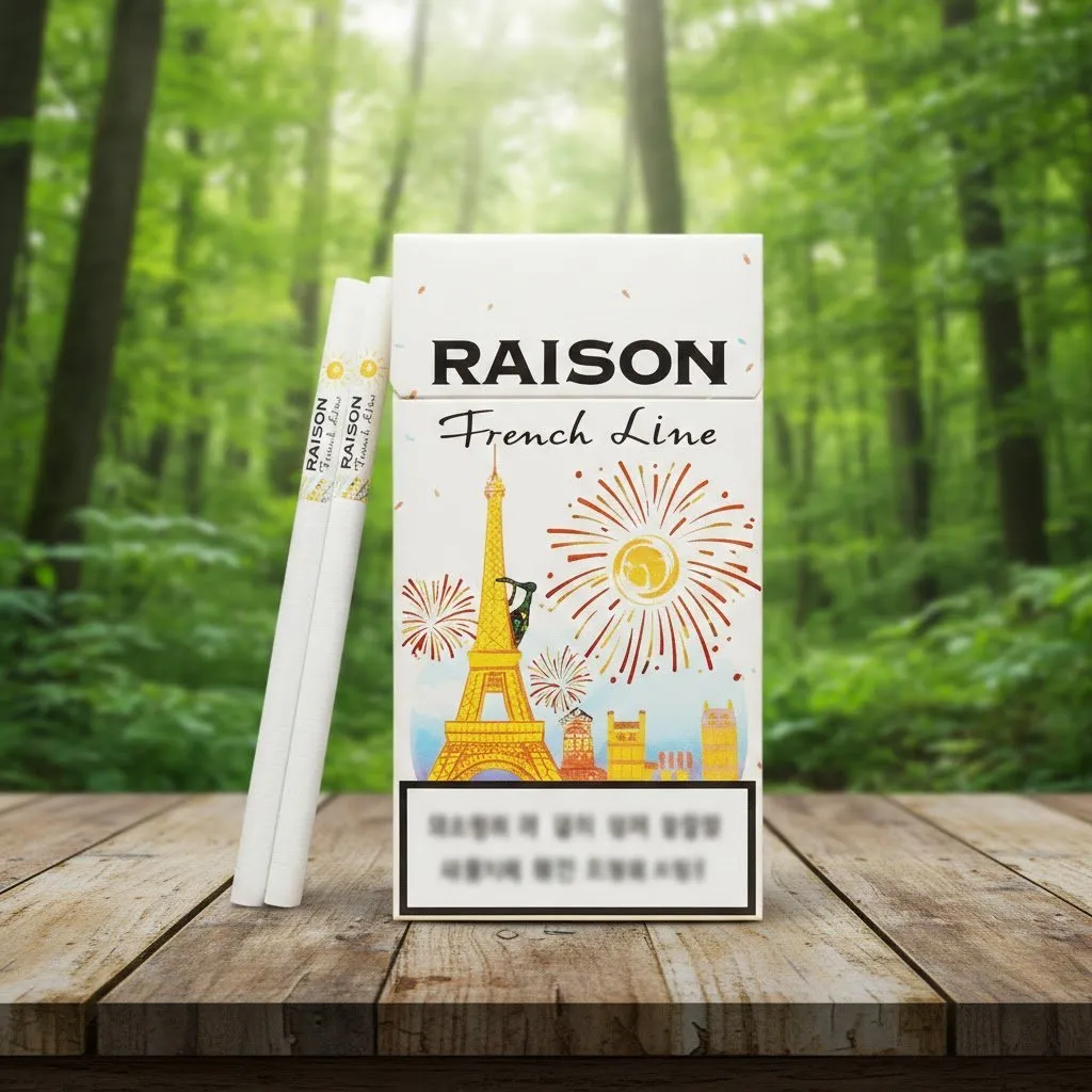 Raison French Line White บุหรี่นอกเกาหลี มวนสลิม เม็ดบีบกลิ่นผลไม้ (Raison French Line) | Raison French Line White