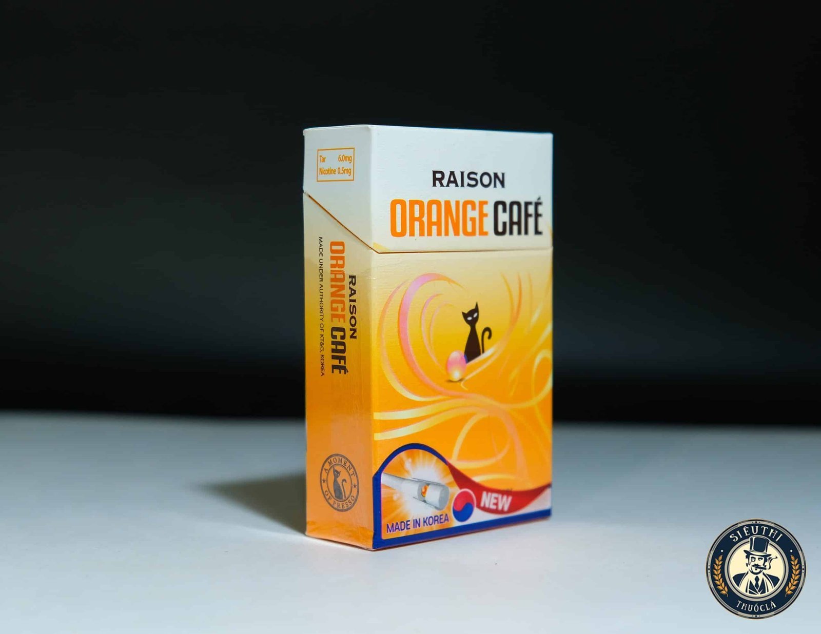 Raison Orange Café (ไรสัน ออเร้นจ์ คาเฟ่) บุหรี่นำเข้าจากเกาหลี กลิ่นชาเย็น